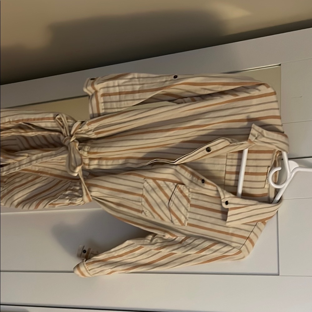 Striped Button-Up Romper